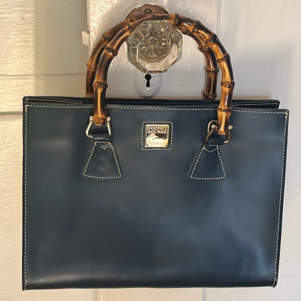 Rare blue Dooney and Bourke satchel with bamboo handles